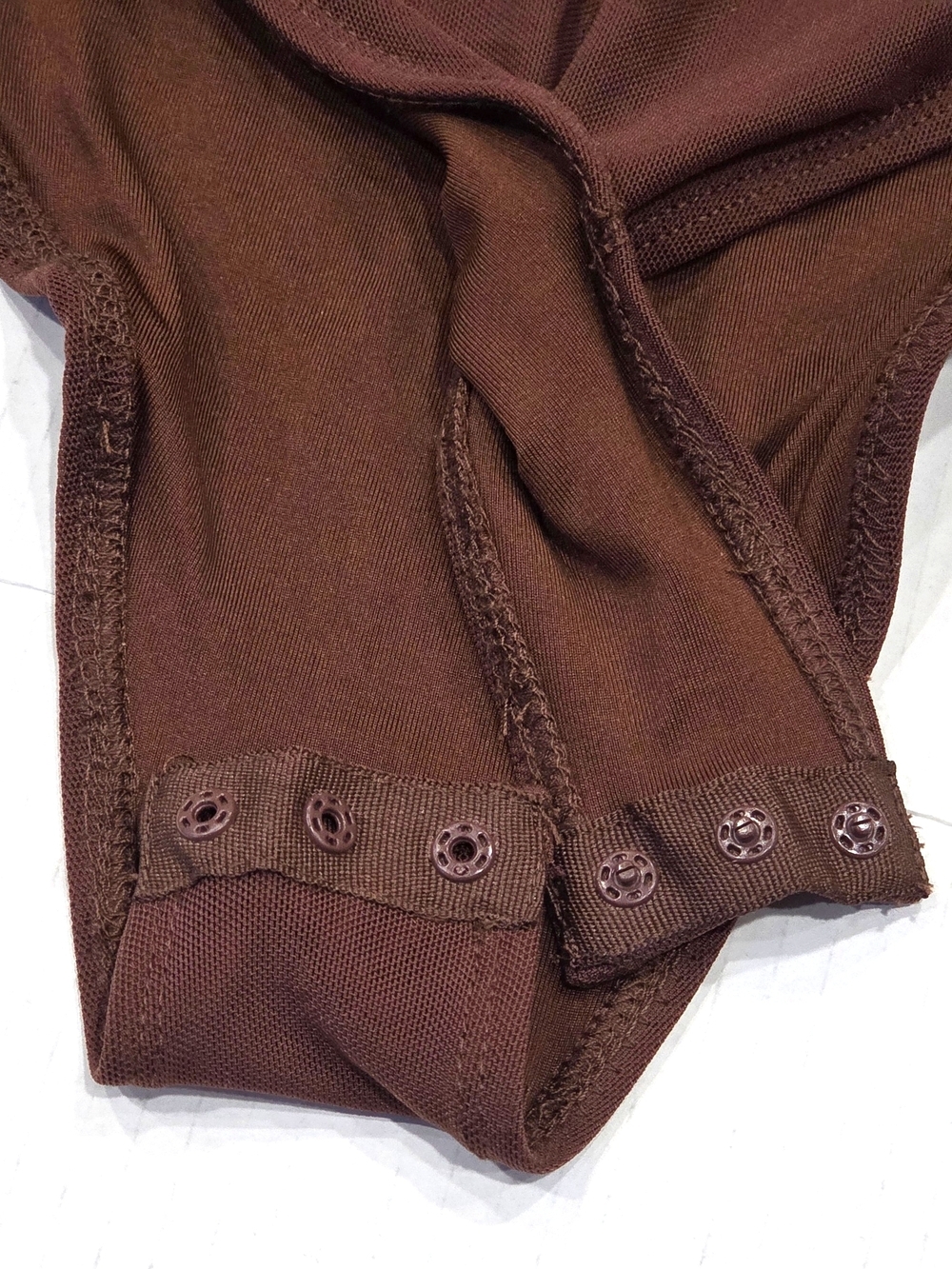 NWT Soly Hux Chocolate Mesh Tie-Front Keyhole Cutout Bodysuit Size Medium - Picture 6 of 13